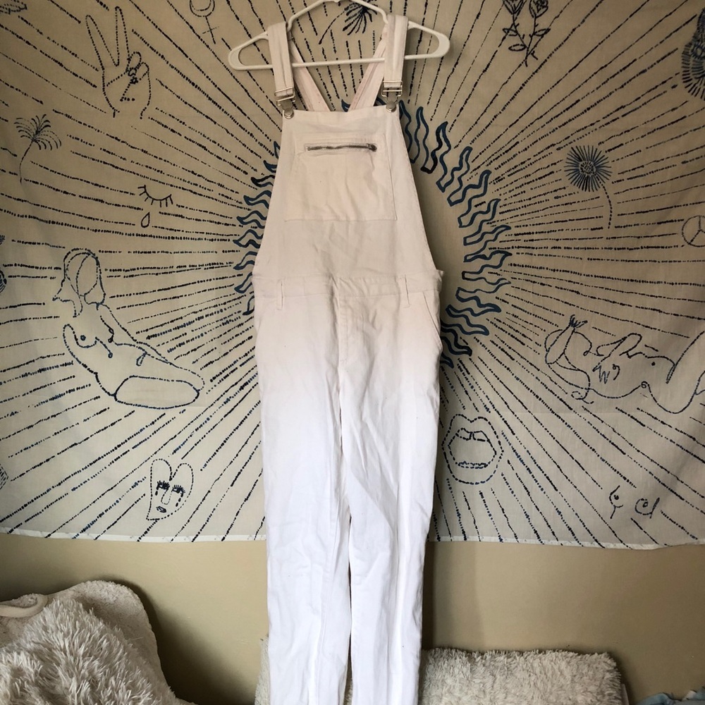 Adorable white overall pants
